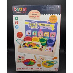 Battat Stir & Sort Food Court Fine Motor Educational Toy Playset Ages 3+ 102 Pie